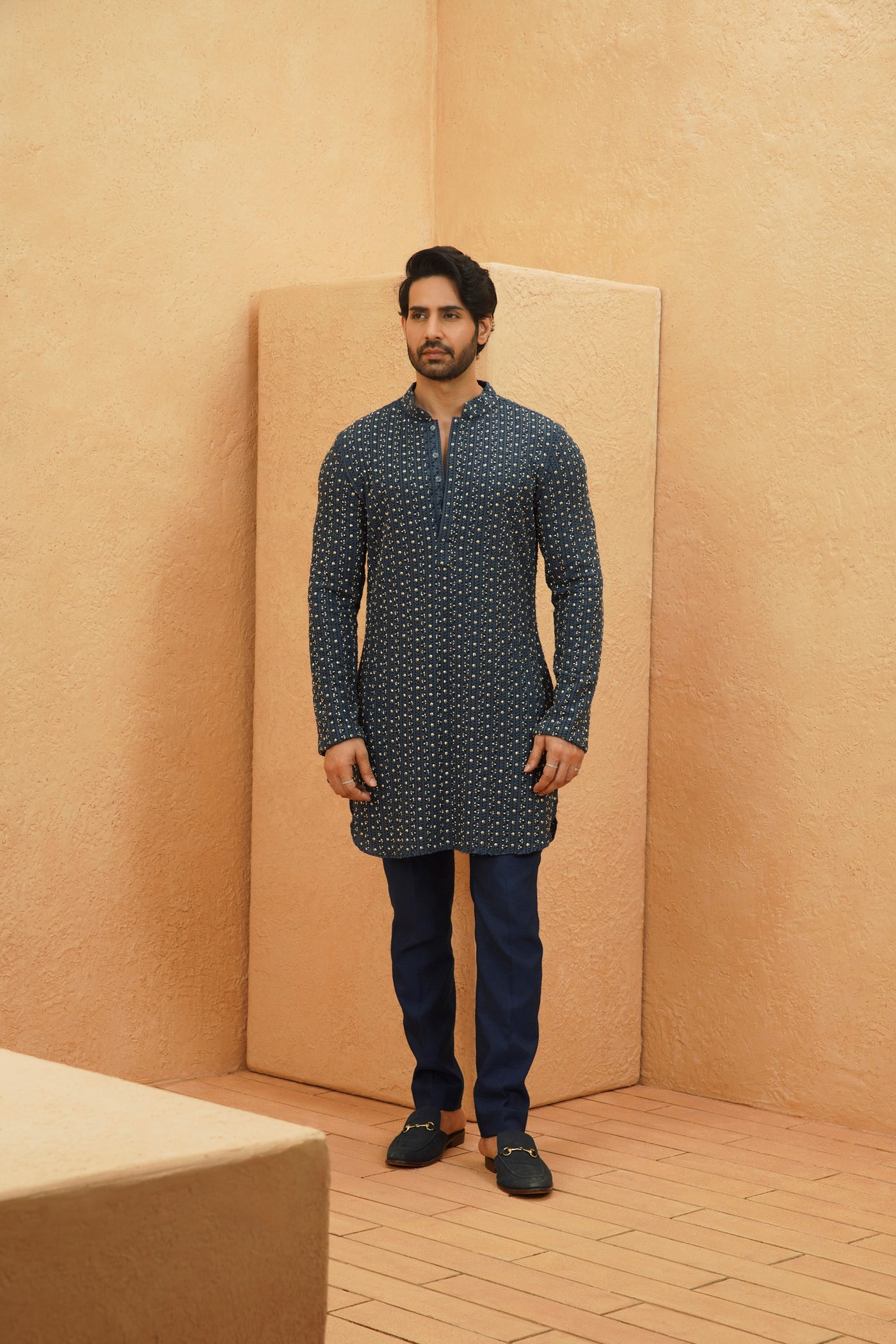 SVA Tanger Lucknowi Embellished Kurta Set indian designer wear online shopping melange singapore
