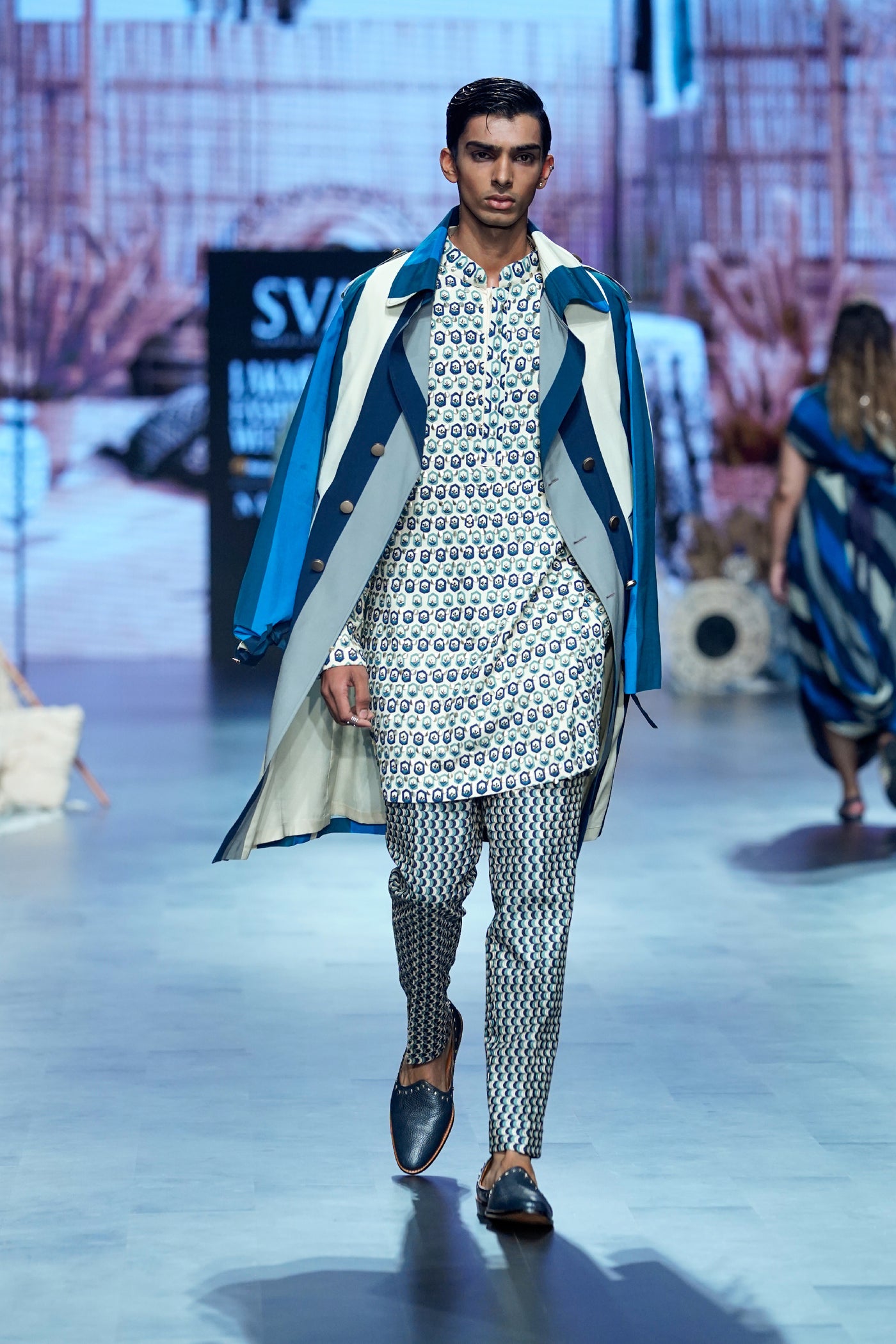 SVA Trench Coat Set indian designer wear online shopping melange singapore
