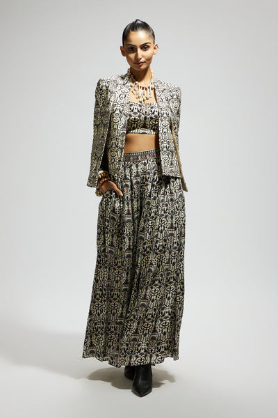 SVA White Embellished Jaal Cape Jacket Set indian designer wear online shopping melange singapore