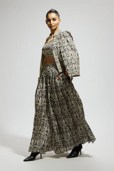 SVA White Embellished Jaal Cape Jacket Set indian designer wear online shopping melange singapore