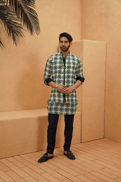 SVA Zain Rolled Up Sleeve Kurta indian designer wear online shopping melange singapore