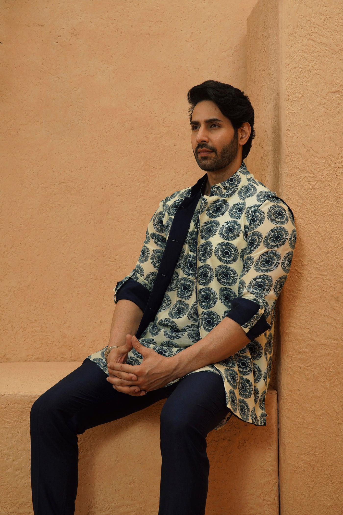 SVA Zain Rolled Up Sleeve Kurta indian designer wear online shopping melange singapore