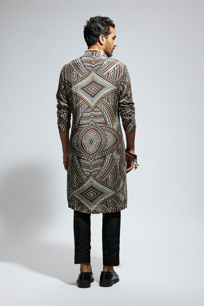 SVA Zentangle Heavily Highlighted Long Kurta With Pants indian designer wear online shopping melange singapore