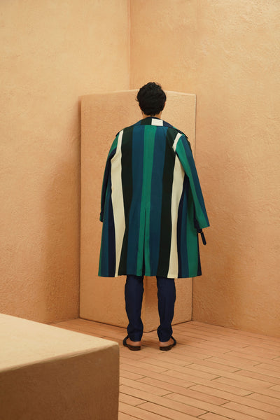 SVA Zia Stripe Trench Coat indian designer wear online shopping melange singapore