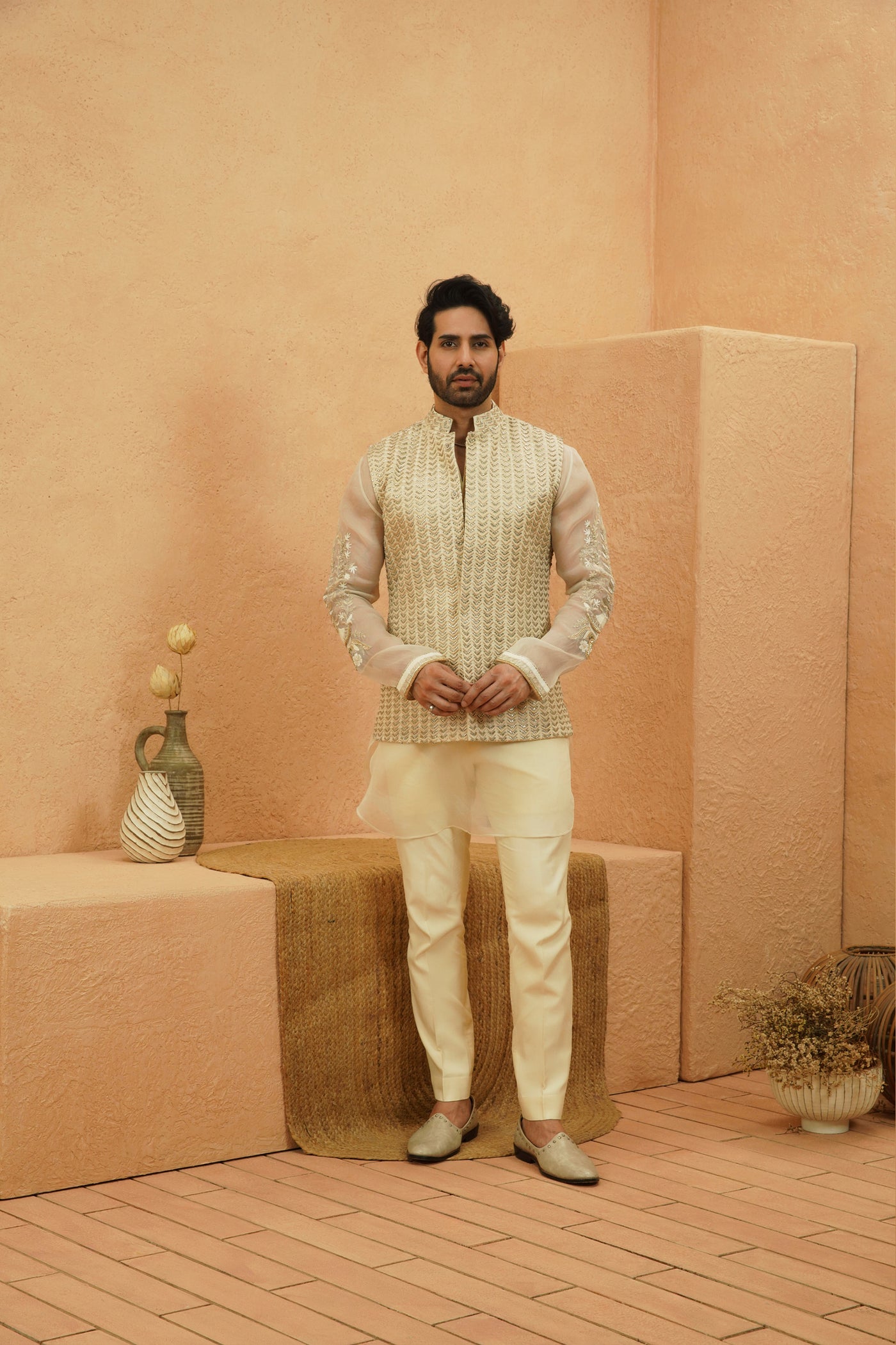 SVA Zubair Embellished Bundi indian designer wear online shopping melange singapore