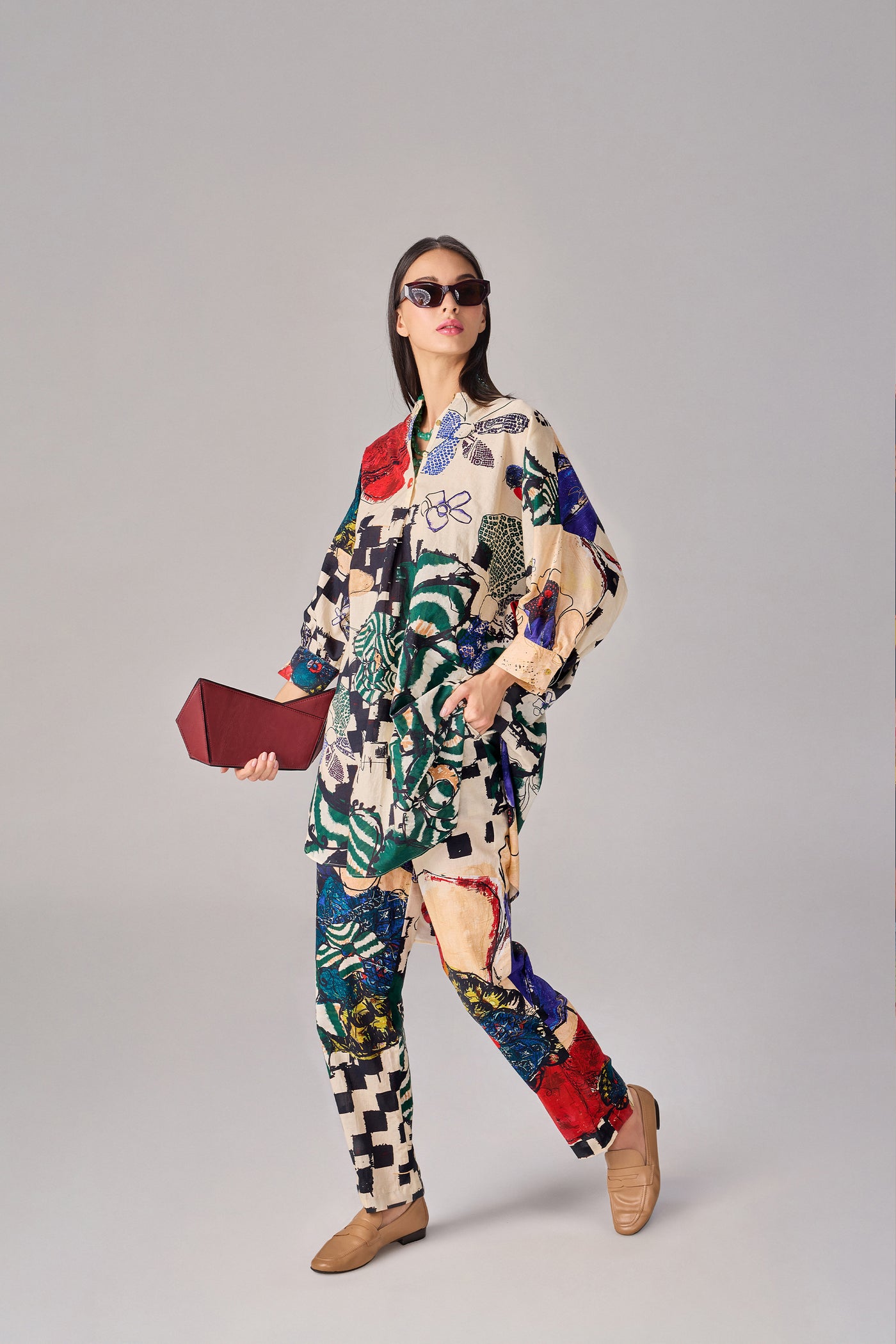 Saaksha & Kinni Akira Trousers Multi indian designer wear online shopping melange singapore