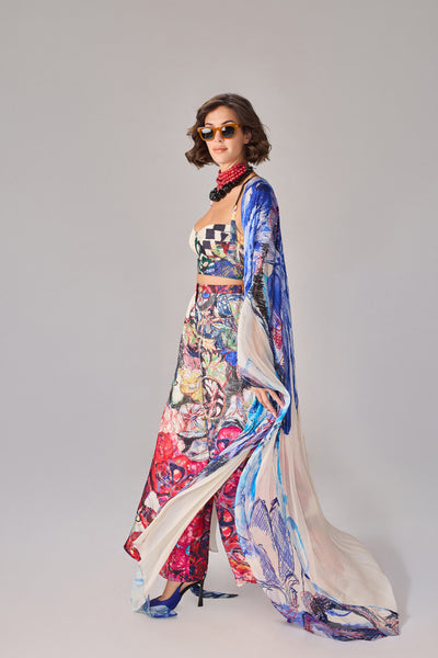 Saaksha & Kinni Dolly Cape Multi indian designer wear online shopping melange singapore