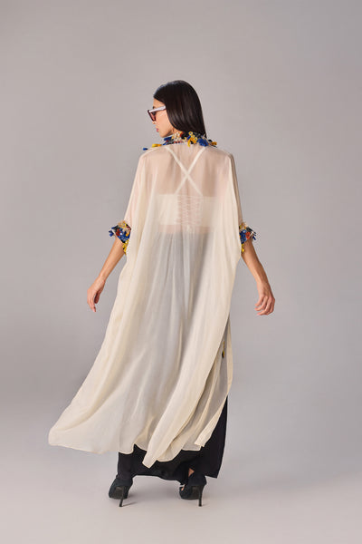 Saaksha & Kinni Emilia Shirt Cape Ivory indian designer wear online shopping melange singapore