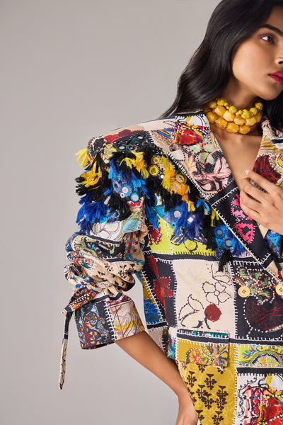 Saaksha & Kinni Ezra Blazer Multi indian designer wear online shopping melange singapore