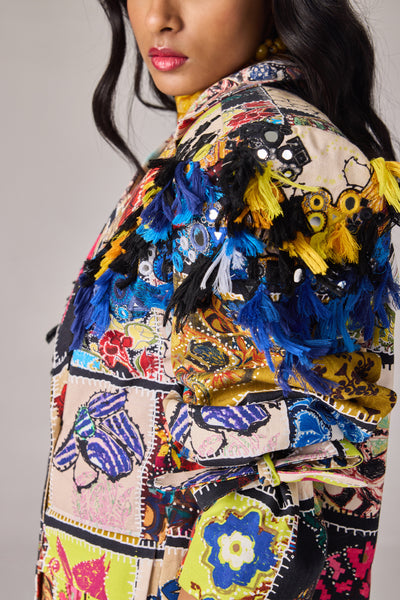 Saaksha & Kinni Ezra Blazer Multi indian designer wear online shopping melange singapore