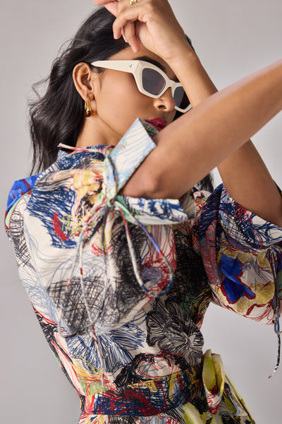 Saaksha & Kinni Faye Dress Multi indian designer wear online shopping melange singapore