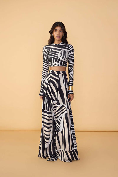 Saaksha & Kinni Gigi Blouse Black White indian designer wear online shopping melange singapore 