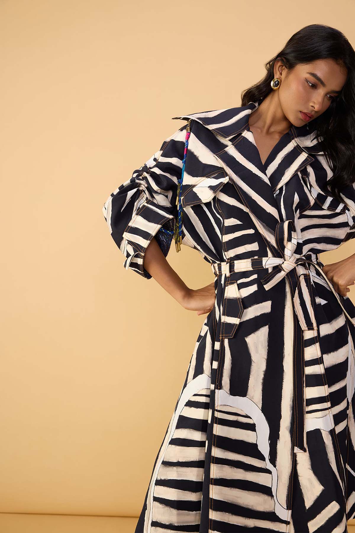 Saaksha & Kinni Helena Trench indian designer wear online shopping melange singapore 