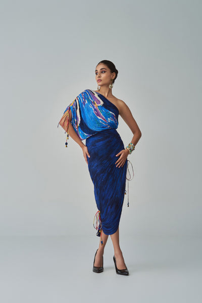 Saaksha & Kinni Mira Dress Blue indian designer wear online shopping melange singapore