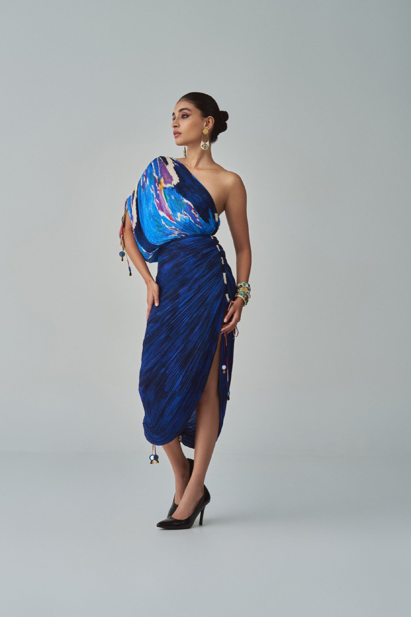 Saaksha & Kinni Mira Dress Blue indian designer wear online shopping melange singapore