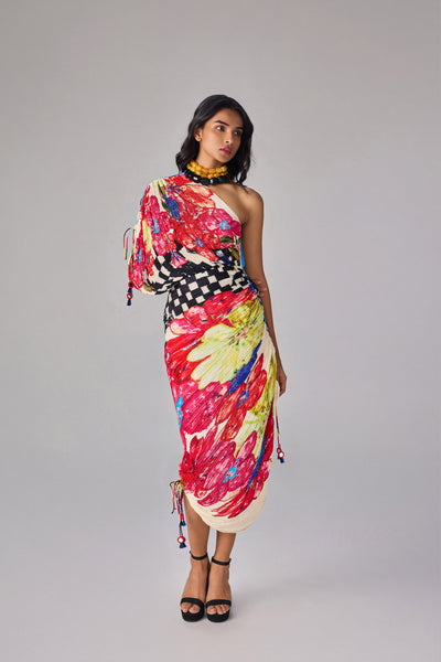 Saaksha & Kinni Mira Dress Multi indian designer wear online shopping melange singapore
