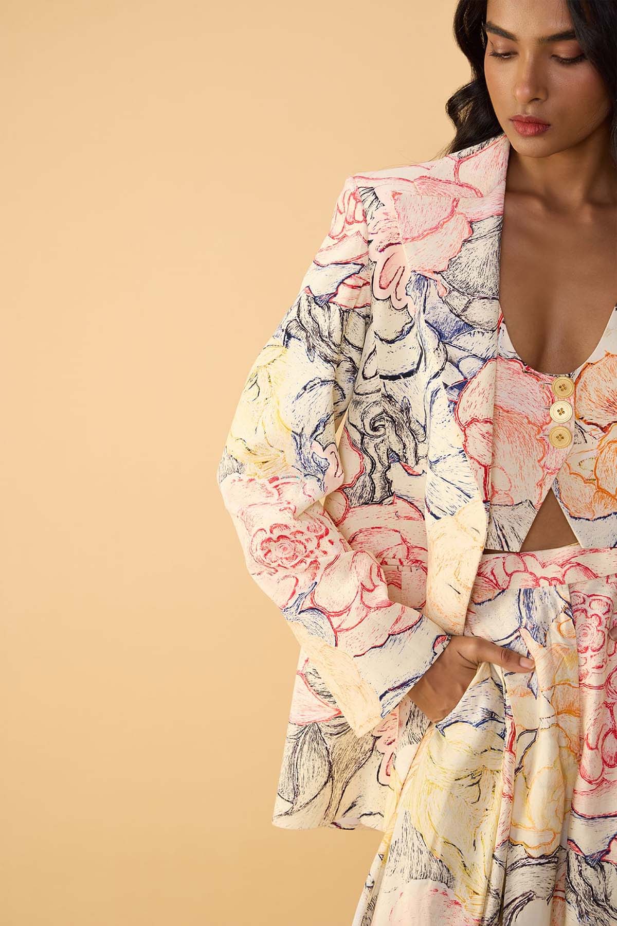Saaksha & Kinni Miranda Blazer indian designer wear online shopping melange singapore 