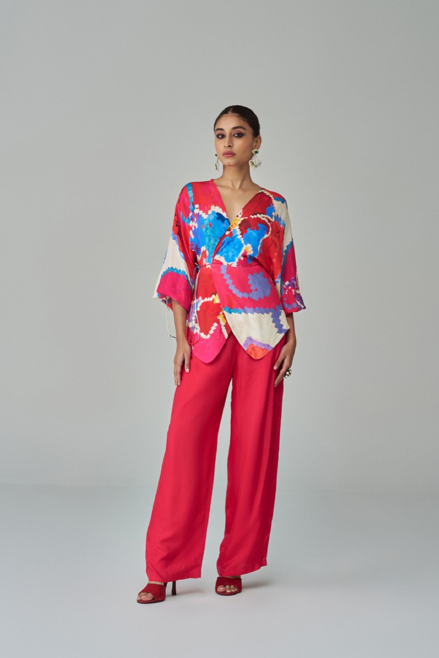 Saaksha & Kinni Nina Blouse Pink Red indian designer wear online shopping melange singapore