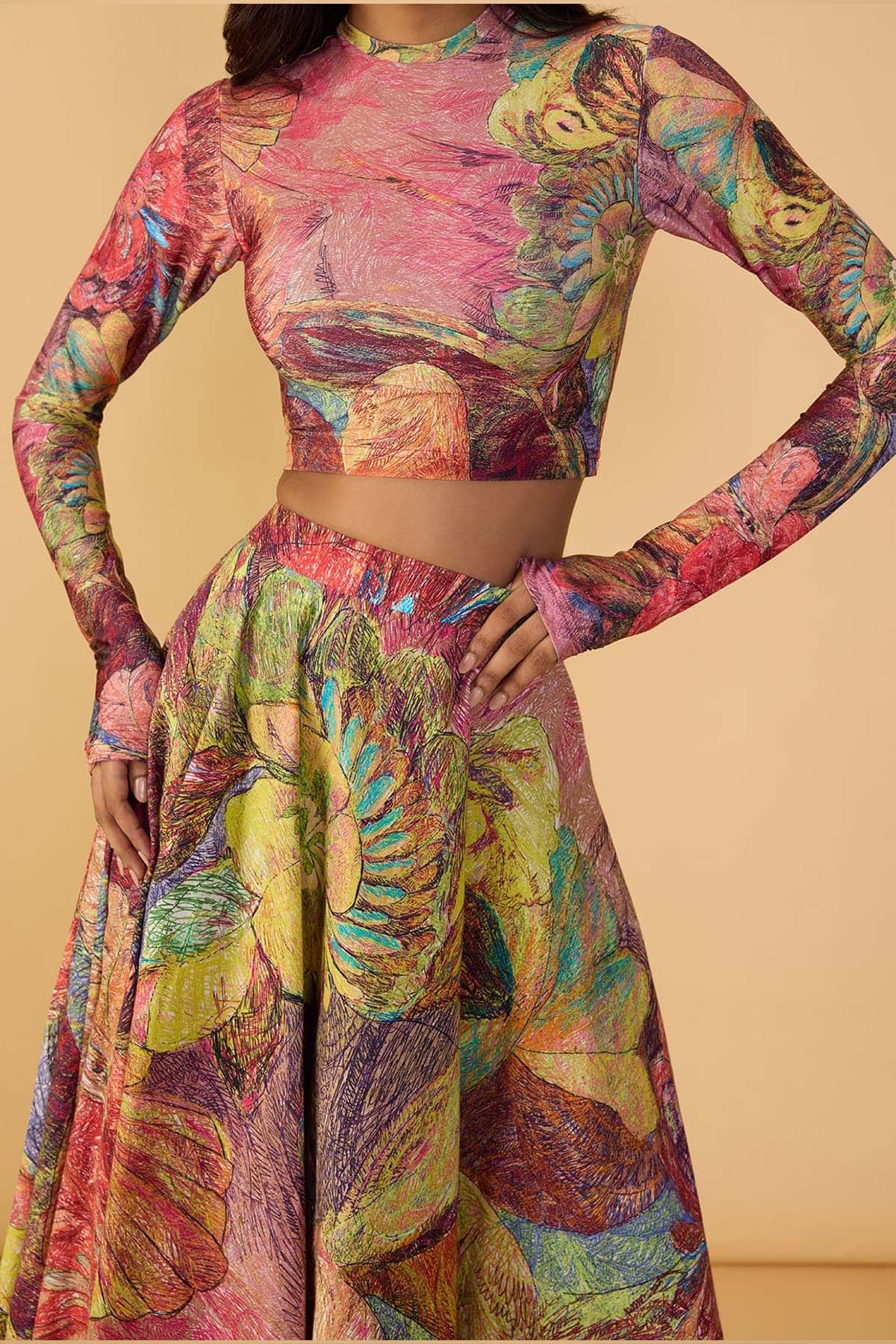 Saaksha & Kinni Peony Skirt indian designer wear online shopping melange singapore