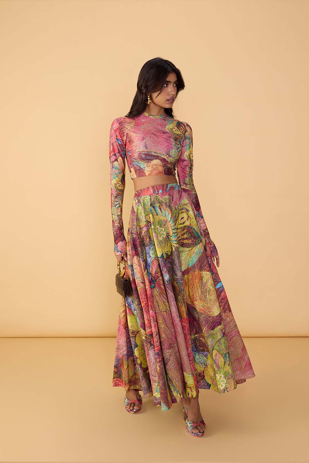 Saaksha & Kinni Peony Skirt indian designer wear online shopping melange singapore