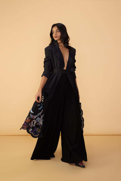 Saaksha & Kinni Saylor Palazzo Black indian designer wear online shopping melange singapore 