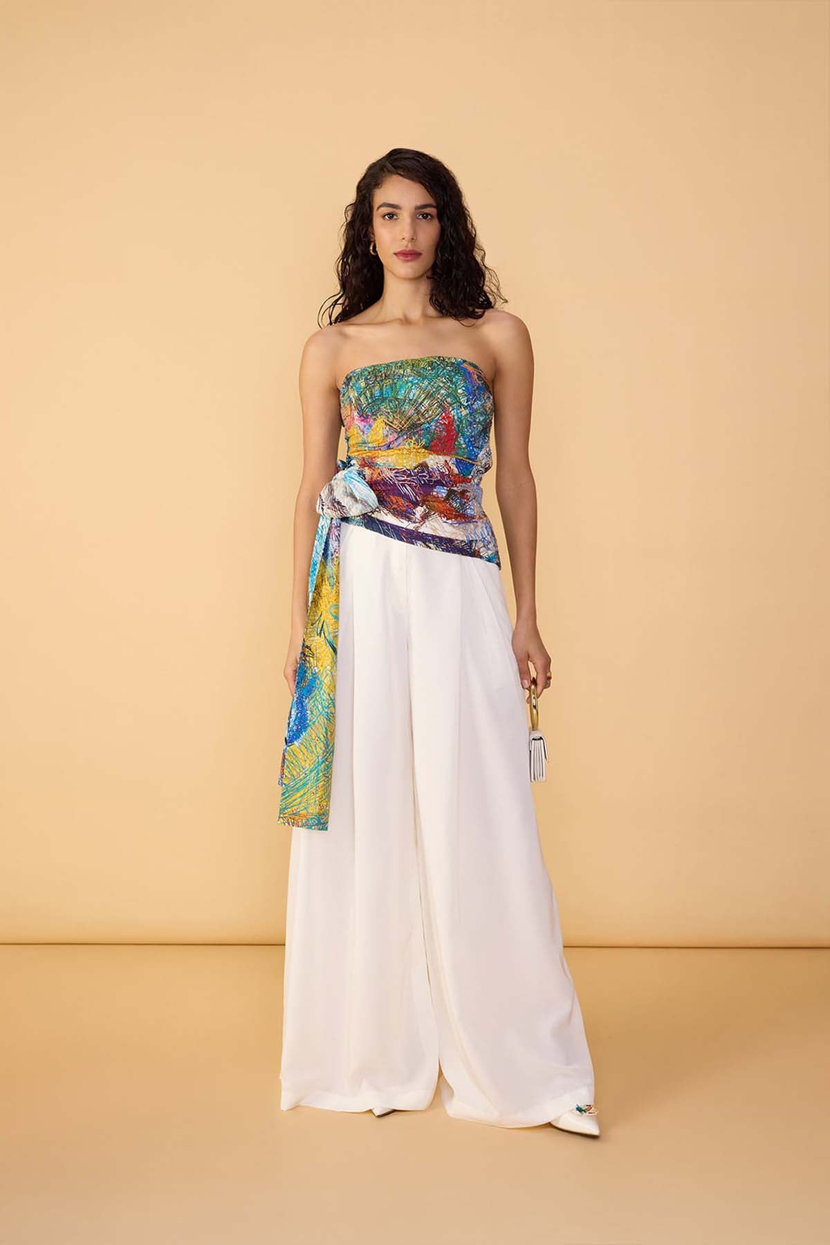 Saaksha & Kinni Saylor Palazzo White indian designer wear online shopping melange singapore