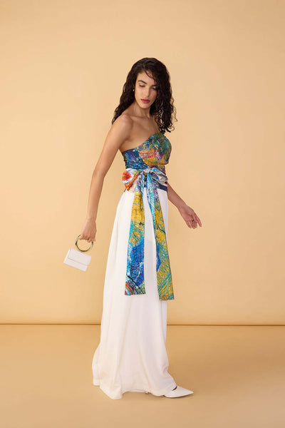 Saaksha & Kinni Saylor Palazzo White indian designer wear online shopping melange singapore