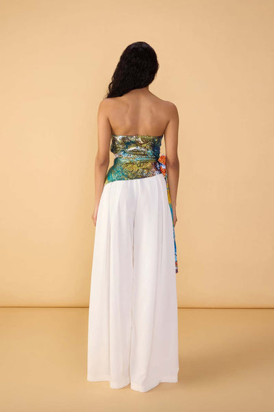 Saaksha & Kinni Saylor Palazzo White indian designer wear online shopping melange singapore