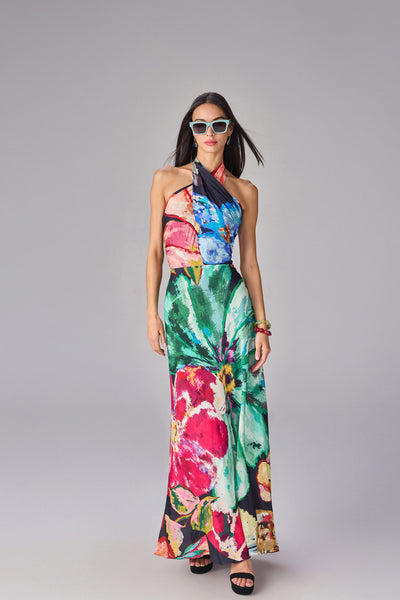 Saaksha & Kinni Shailee Dress Multi indian designer wear online shopping melange singapore
