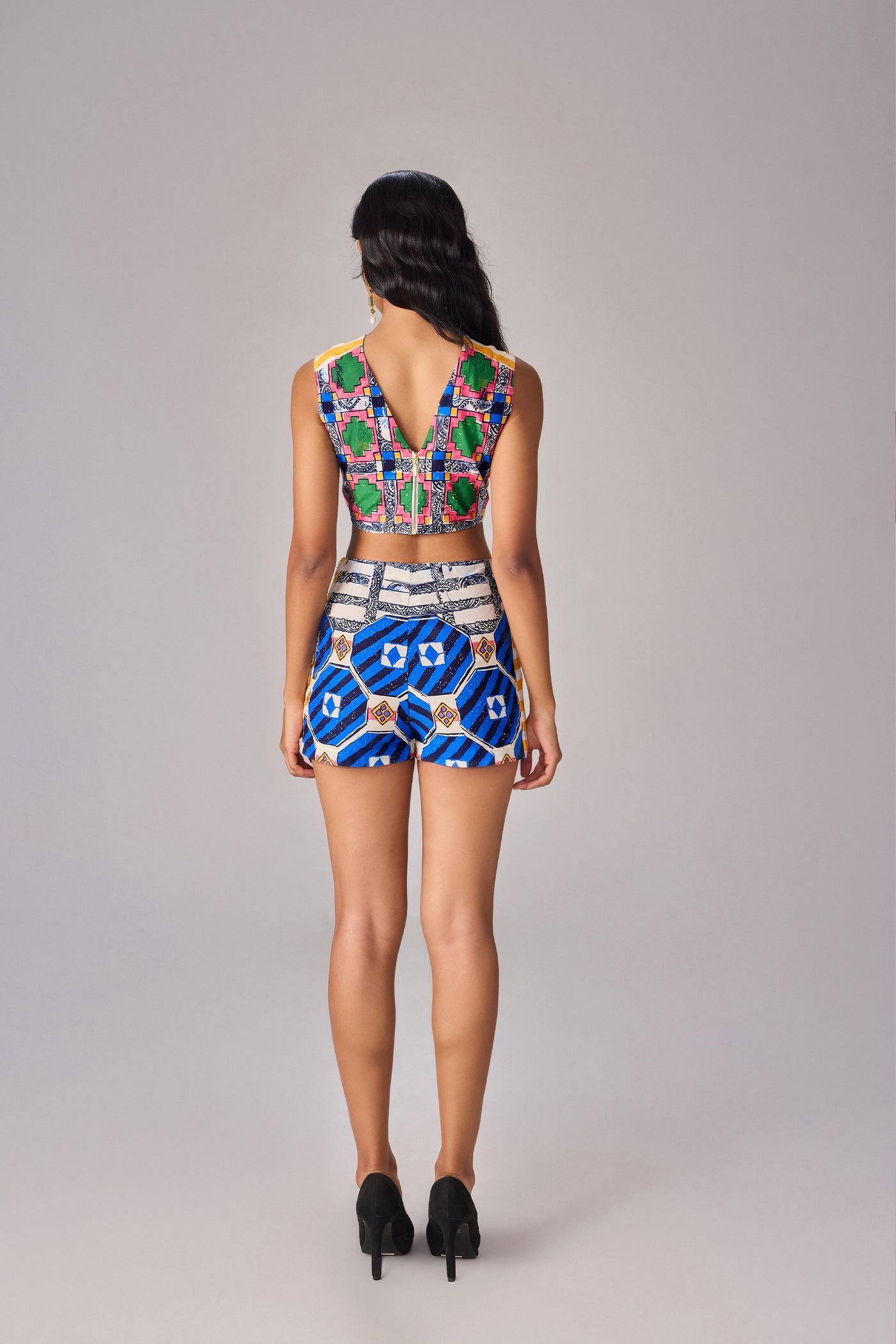 Saaksha & Kinni Sia Skort Multi indian designer wear online shopping melange singapore