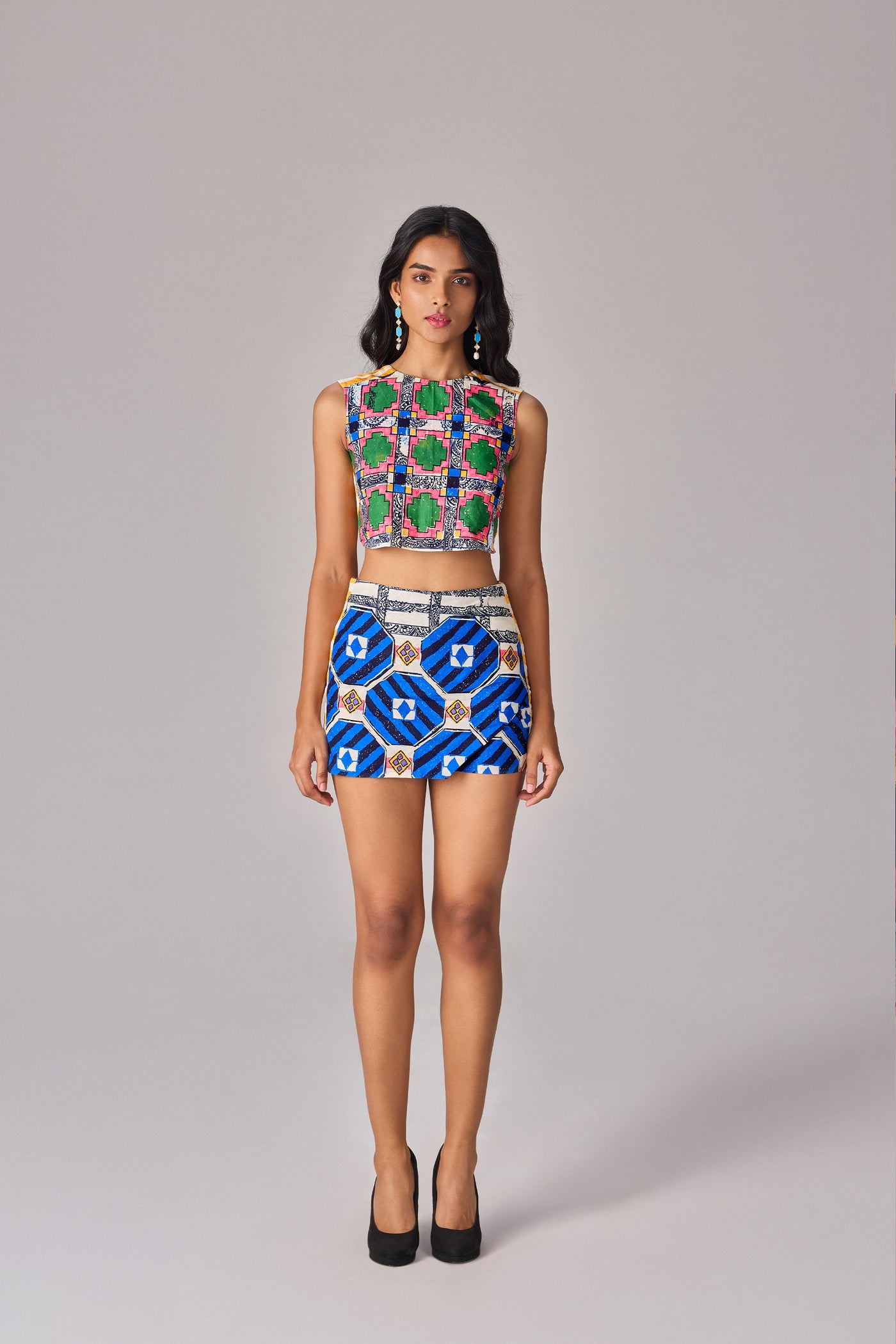 Saaksha & Kinni Sia Skort Multi indian designer wear online shopping melange singapore