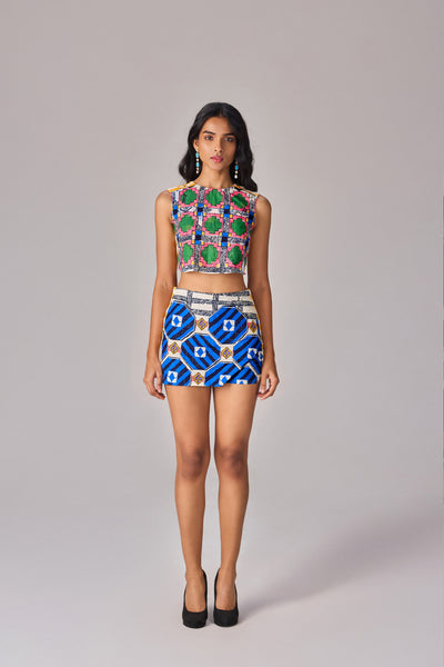 Saaksha & Kinni Sia Skort Multi indian designer wear online shopping melange singapore