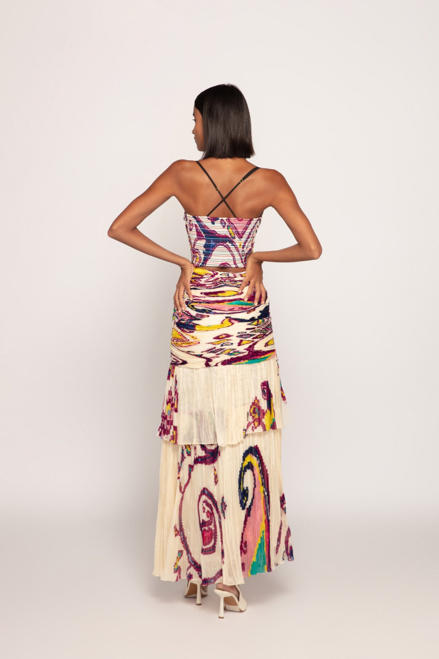 Saaksha & Kinni Maxi Length Shirt Dress With Hand Embroidered Mirrors Indian designer wear online shopping melange singapore