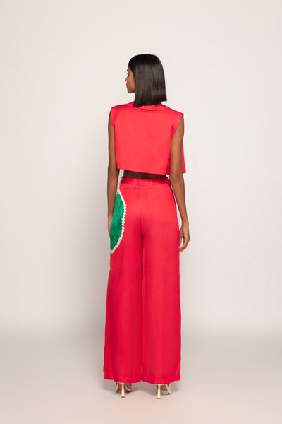 Saaksha & Kinni Paisley Placement Print Sleeveless Cropped Jacket indian designer wear online shopping melange singapore