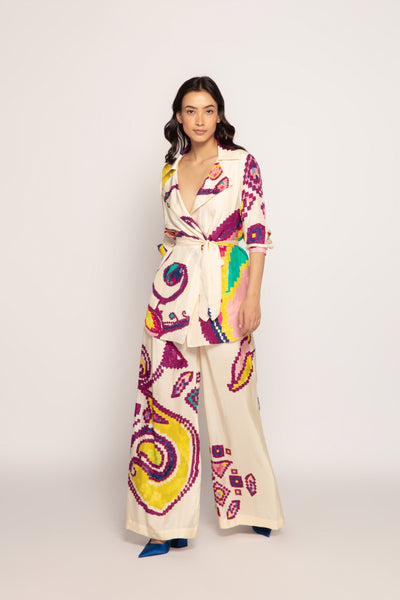 Saaksha & Kinni Paisley Print High Rise Palazzo indian designer wear online shopping melange singapore