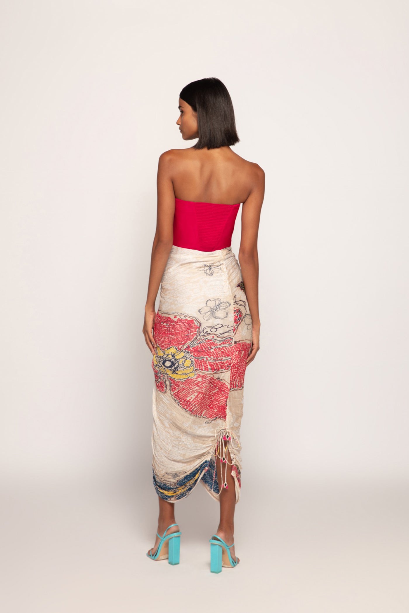 Saaksha & Kinni Hand Micro Pleated Corset Style Dress indian designer wear online shopping melange singapore