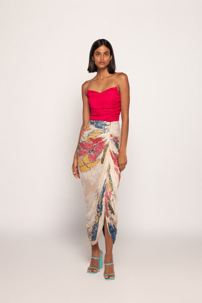 Saaksha & Kinni Hand Micro Pleated Corset Style Dress indian designer wear online shopping melange singapore