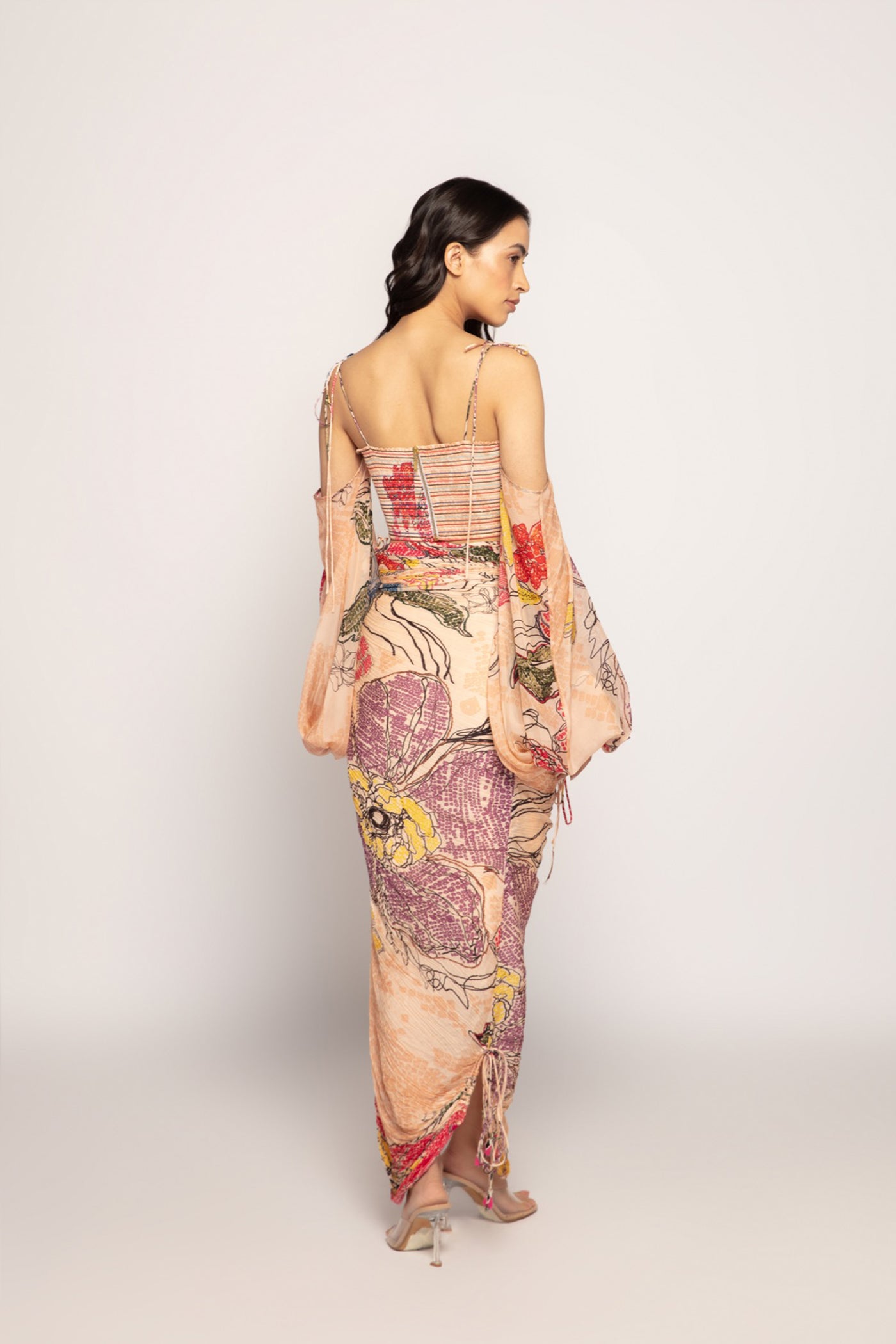 Saaksha & Kinni Hand Micro Pleated Corset Style Blouse indian designer wear online shopping melange singapore