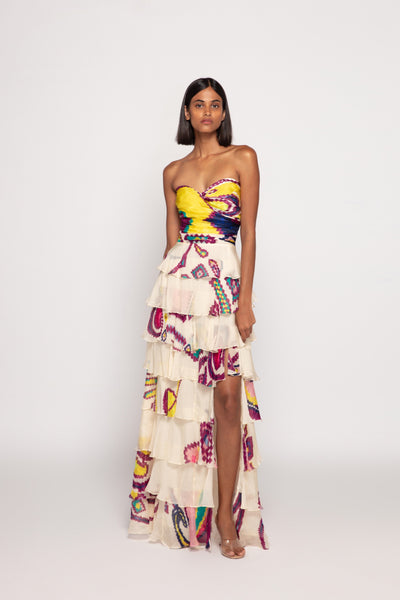 Saaksha & Kinni Strapless Dress With Customizable Side Slit indian designer wear online shopping melange singapore