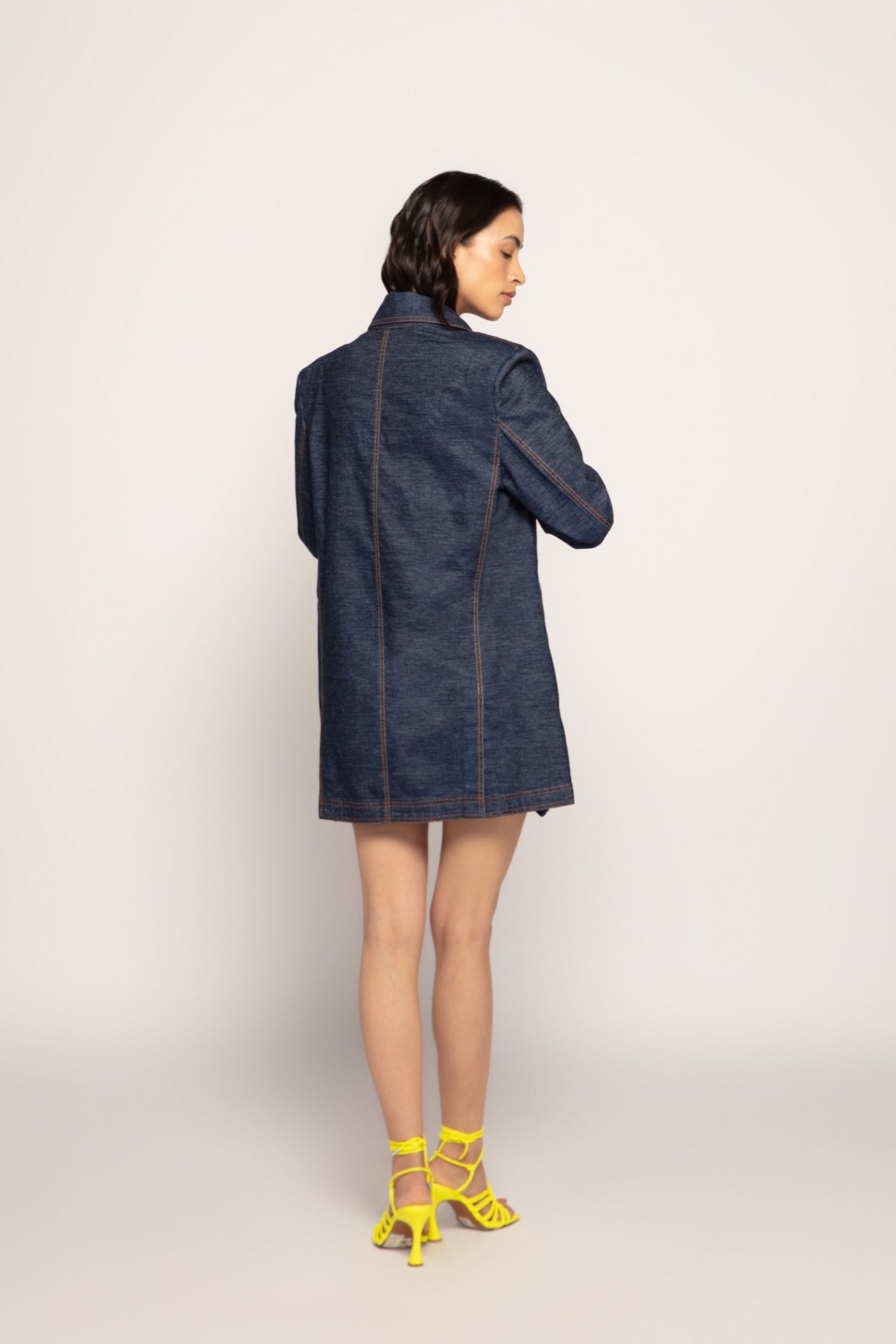 Saaksha & Kinni Tailored Denim Jacket indian designer wear online shopping melange singapore