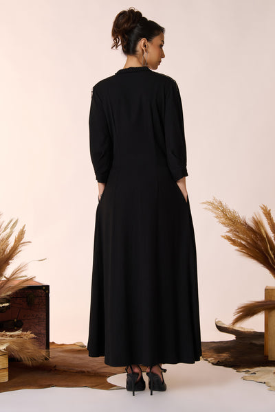 Shantanu & Nikhil Asymmetric Black Shirt Dress indian designer wear online shopping melange singapore