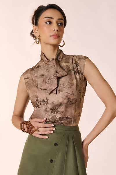 Shantanu & Nikhil Knot Collar Top indian designer wear online shopping melange singapore