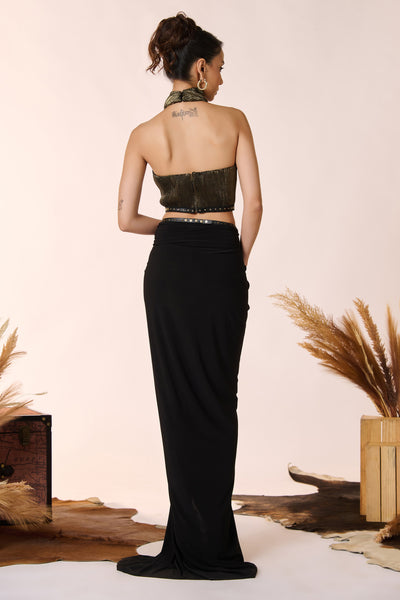 Shantanu & Nikhil Raised Neck Crop Top indian designer wear online shopping melange singapore
