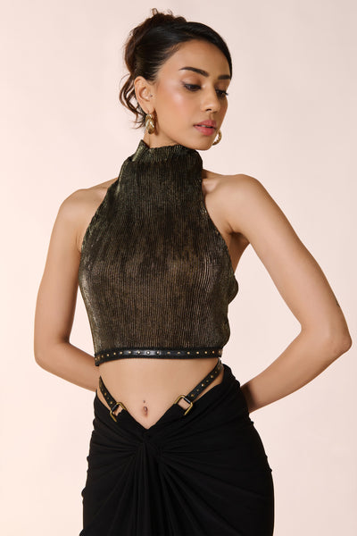 Shantanu & Nikhil Raised Neck Crop Top indian designer wear online shopping melange singapore