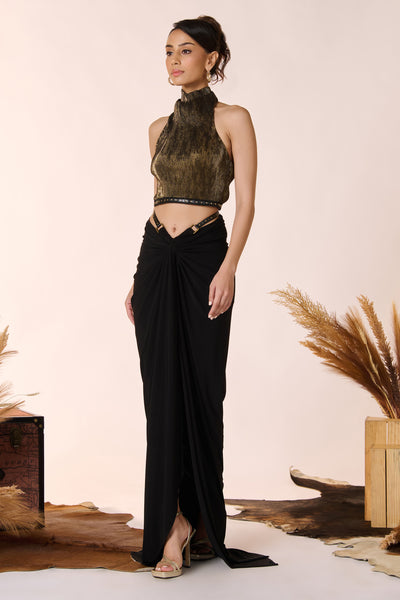 Shantanu & Nikhil Raised Neck Crop Top indian designer wear online shopping melange singapore