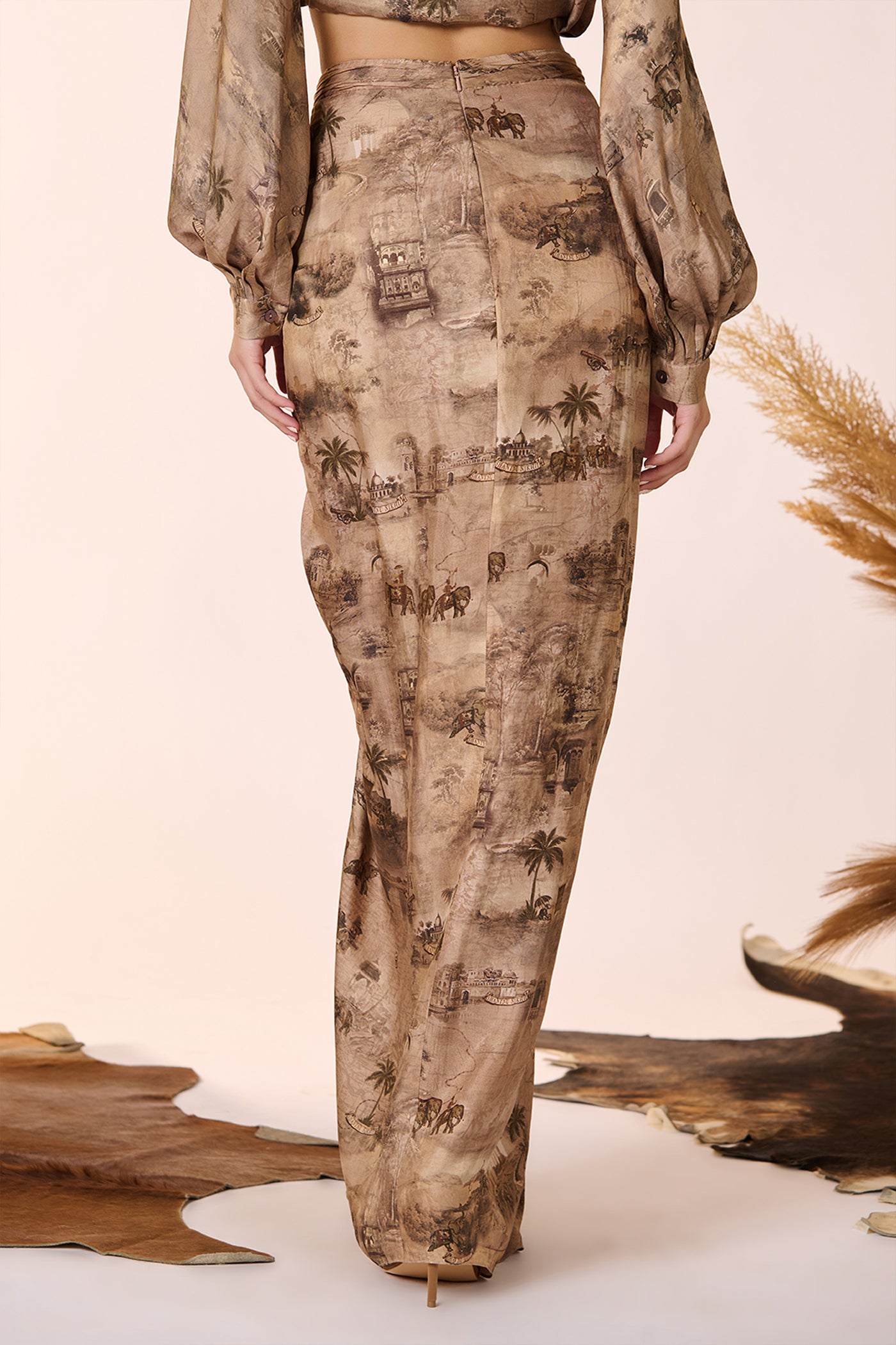 Shantanu & Nikhil Safari Print Skirt indian designer wear online shopping melange singapore