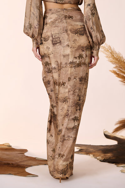 Shantanu & Nikhil Safari Print Skirt indian designer wear online shopping melange singapore