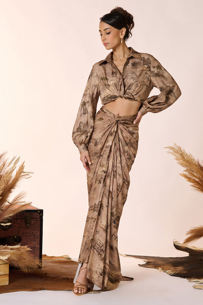 Shantanu & Nikhil Safari Print Skirt indian designer wear online shopping melange singapore