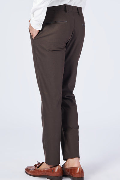 Shantanu & Nikhil Menswear Choco Slim Fit Trousers indian designer wear online shopping melange singapore