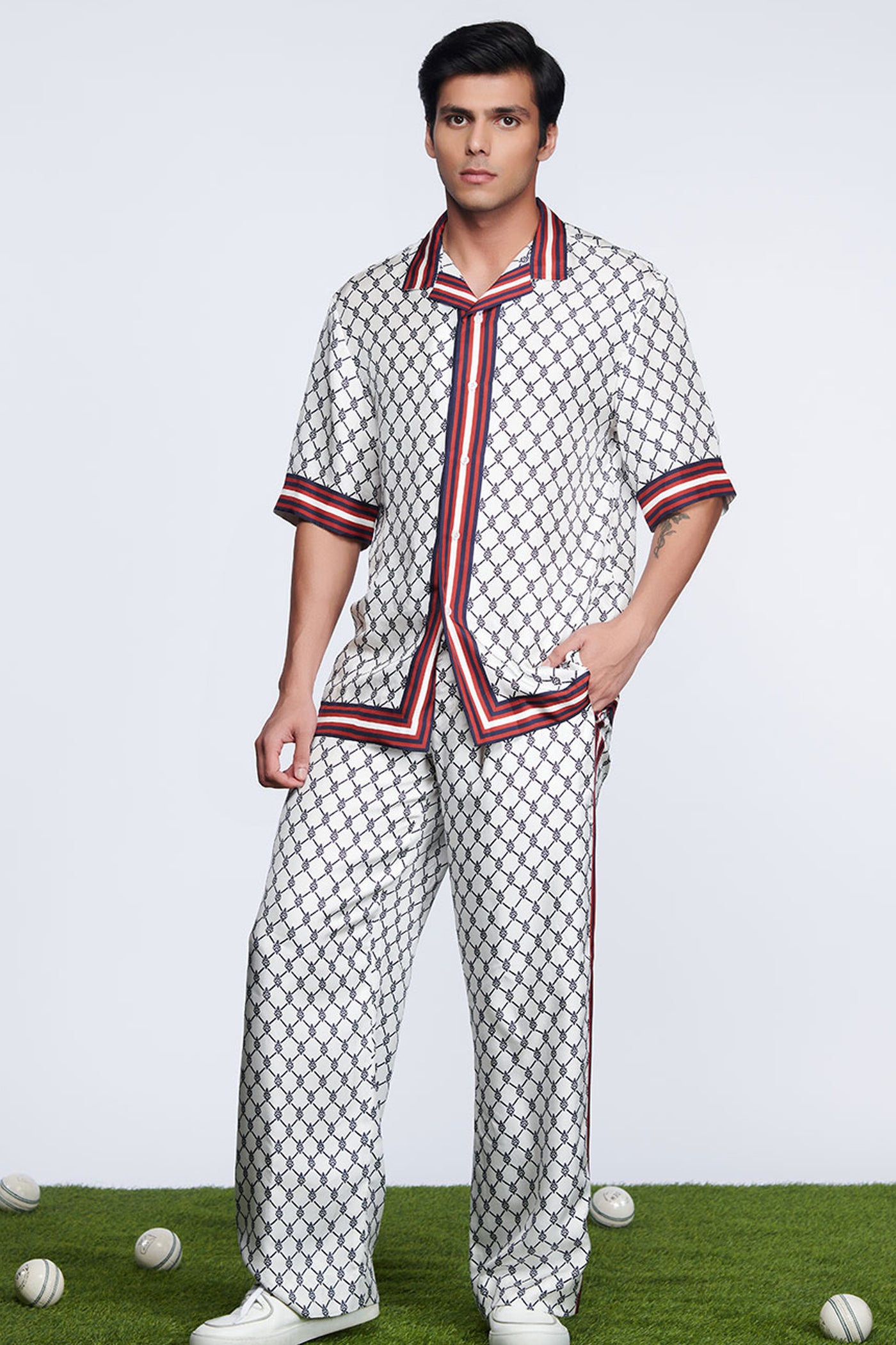 Shantanu & Nikhil Menswear SNCC Twill Silk Trousers designer wear online shopping melange singapore